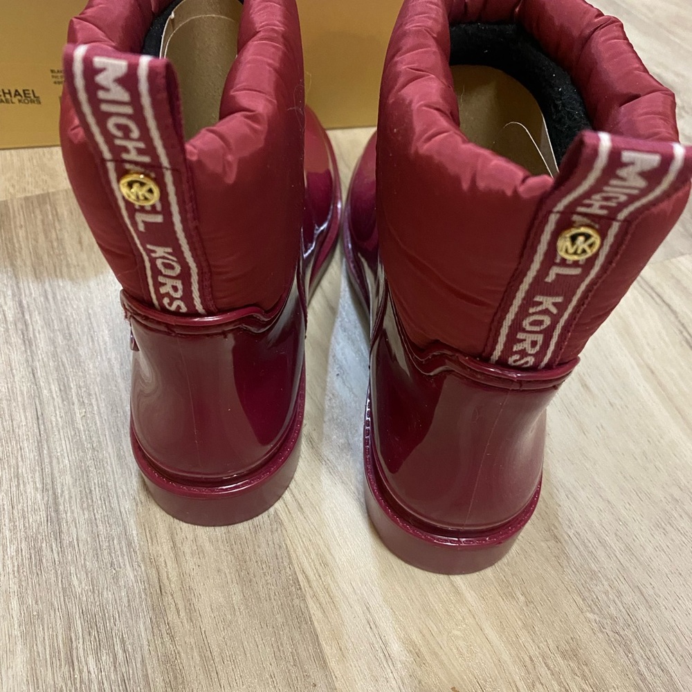 Michael Kors Berry Red Ankle Rain Bootie - Picture 10 of 16